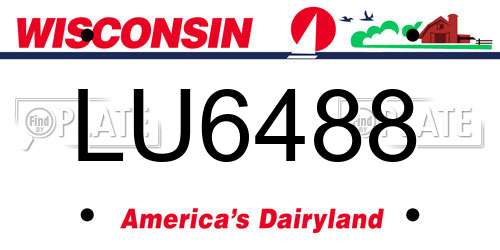 LU6488 Wisconsin License Plate