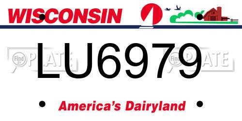 LU6979 Wisconsin License Plate