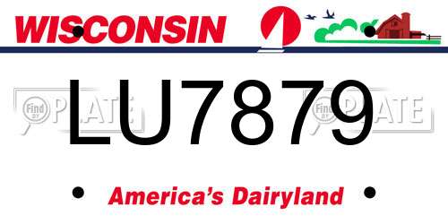 LU7879 Wisconsin License Plate