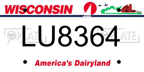 LU8364 Wisconsin License Plate