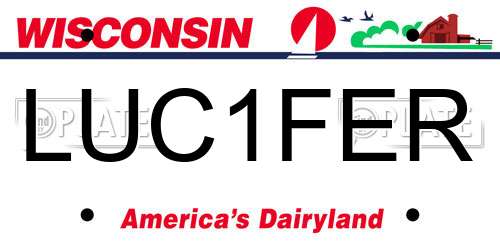 LUC1FER Wisconsin License Plate