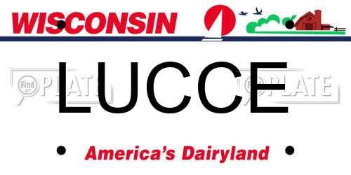 LUCCE Wisconsin License Plate