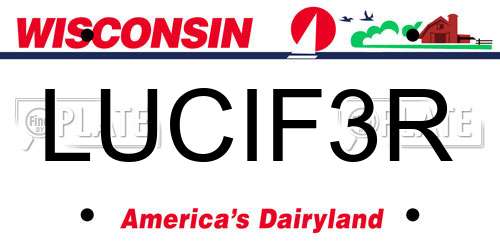 LUCIF3R Wisconsin License Plate