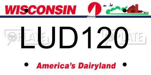 LUD120 Wisconsin License Plate