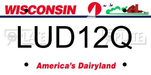 LUD12Q Wisconsin License Plate
