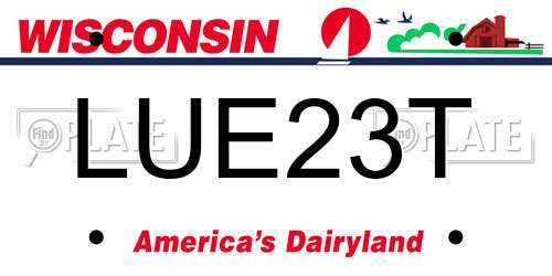 LUE23T Wisconsin License Plate