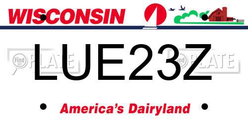 LUE23Z Wisconsin License Plate