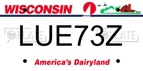 LUE73Z Wisconsin License Plate