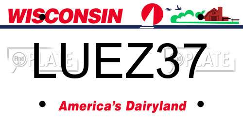 LUEZ37 Wisconsin License Plate