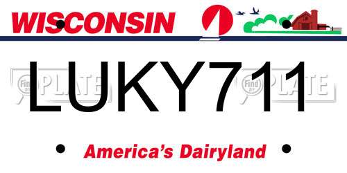LUKY711 Wisconsin License Plate