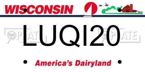 LUQI20 Wisconsin License Plate