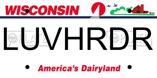 LUVHRDR Wisconsin License Plate