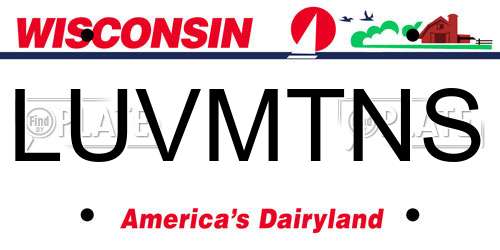 LUVMTNS Wisconsin License Plate
