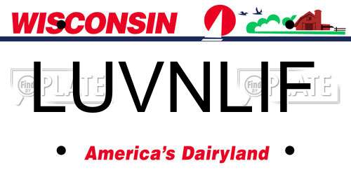 LUVNLIF Wisconsin License Plate