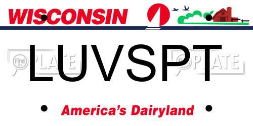 LUVSPT Wisconsin License Plate