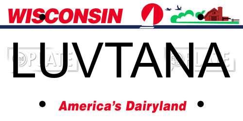 LUVTANA Wisconsin License Plate