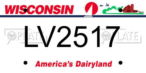 LV2517 Wisconsin License Plate