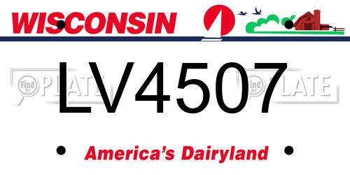 LV4507 Wisconsin License Plate