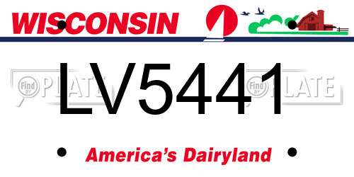 LV5441 Wisconsin License Plate