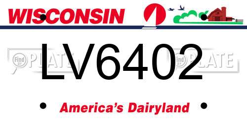 LV6402 Wisconsin License Plate