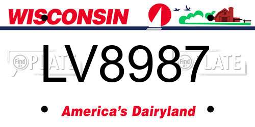 LV8987 Wisconsin License Plate