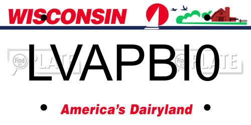 LVAPBI0 Wisconsin License Plate