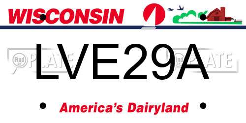 LVE29A Wisconsin License Plate