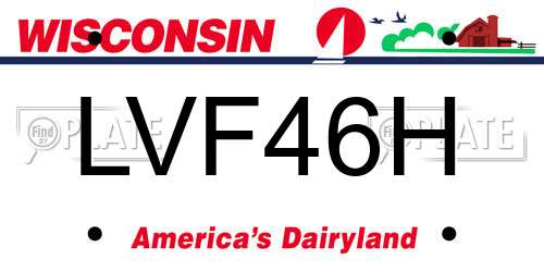 LVF46H Wisconsin License Plate