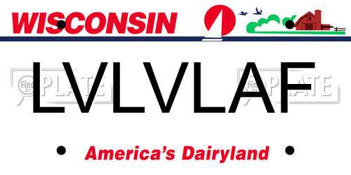 LVLVLAF Wisconsin License Plate