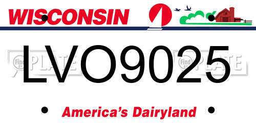 LVO9025 Wisconsin License Plate