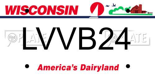 LVVB24 Wisconsin License Plate