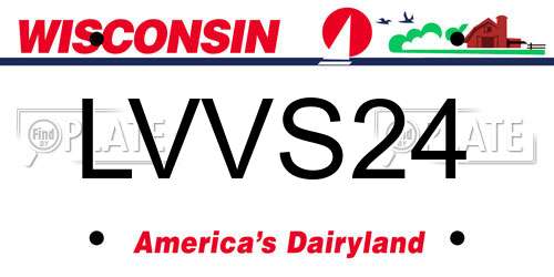 LVVS24 Wisconsin License Plate