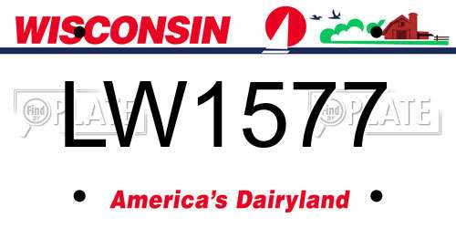 LW1577 Wisconsin License Plate