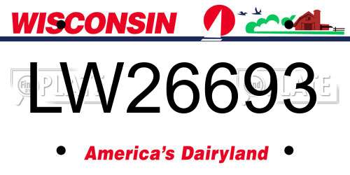 LW26693 Wisconsin License Plate