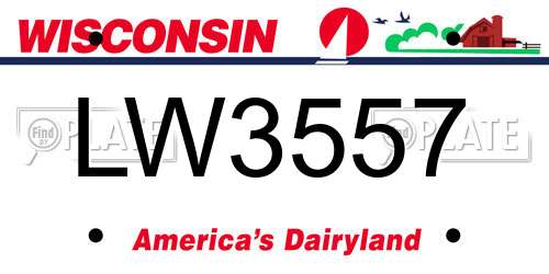 LW3557 Wisconsin License Plate