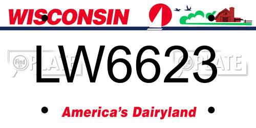 LW6623 Wisconsin License Plate