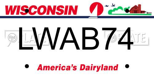LWAB74 Wisconsin License Plate
