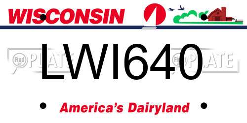 LWI640 Wisconsin License Plate