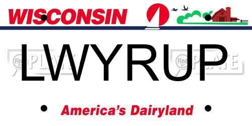 LWYRUP Wisconsin License Plate