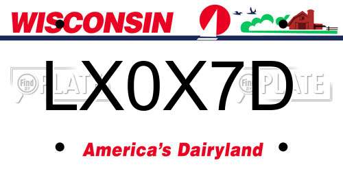 LX0X7D Wisconsin License Plate