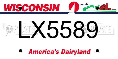 LX5589 Wisconsin License Plate