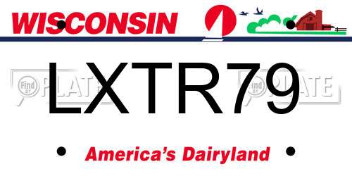 LXTR79 Wisconsin License Plate