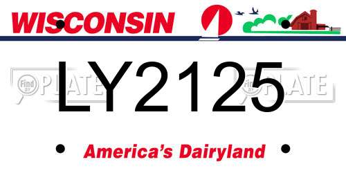 LY2125 Wisconsin License Plate