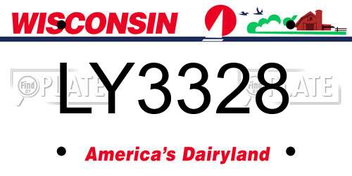 LY3328 Wisconsin License Plate