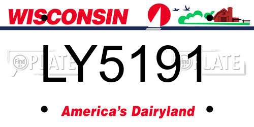 LY5191 Wisconsin License Plate