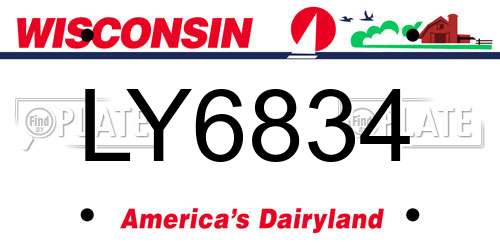LY6834 Wisconsin License Plate