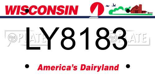 LY8183 Wisconsin License Plate
