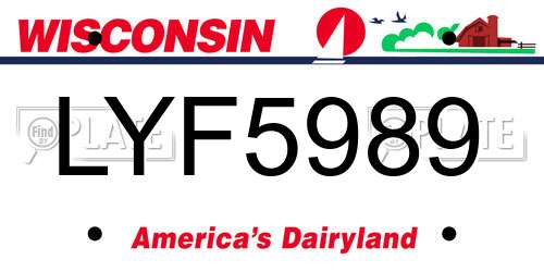 LYF5989 Wisconsin License Plate