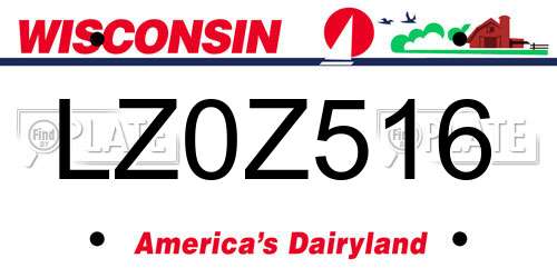 LZ0Z516 Wisconsin License Plate