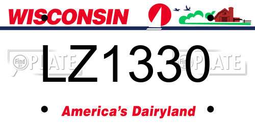 LZ1330 Wisconsin License Plate